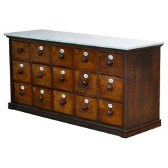 Vintage Apothecary Chest of Drawers with Marble Top, 1930s