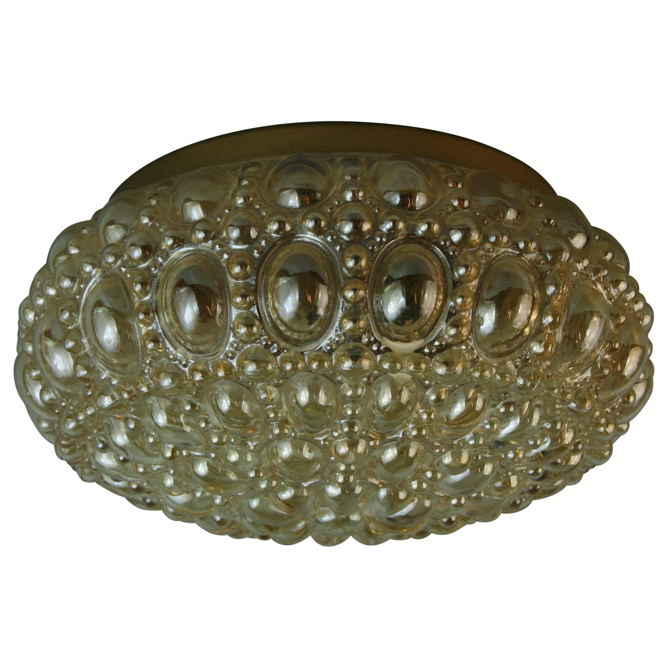 1960's Amber Bubble Glass Flush Mount for Limburg