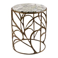 Franck Evennou, Ramages, Bronze and Marble Side Table, France, 2020