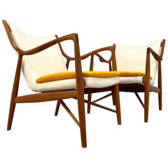 Retro Finn Juhl FJ45 Lounge Chairs by Niels Vodder