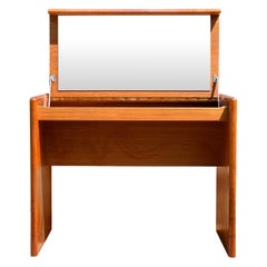 Mid-Century Danish Teak Vanity with Flip Open Top