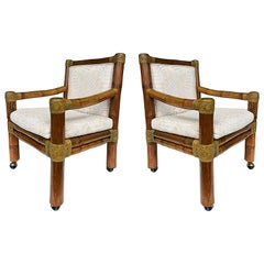 1980s Coastal Bamboo Rattan Chairs Antonio Budji Layug