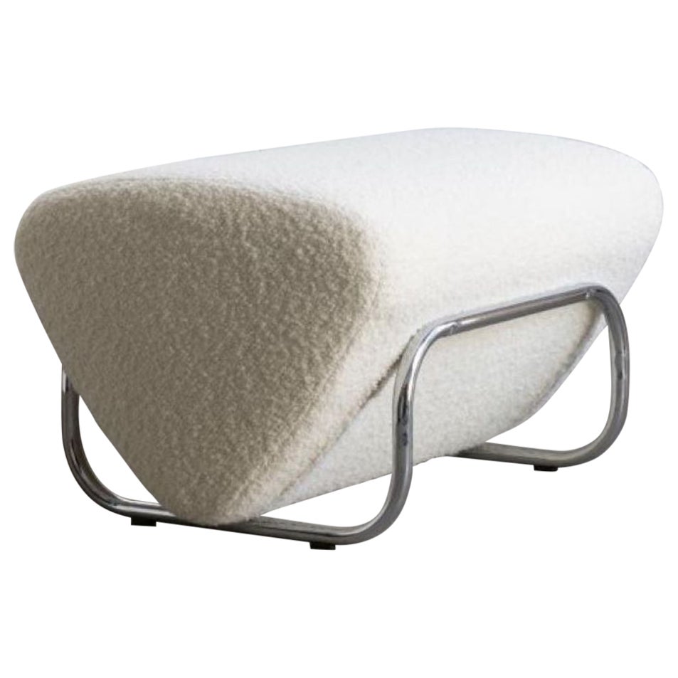 TH Brown Trend Foot Stool, Boucle