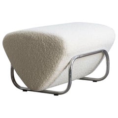 TH Brown Trend Foot Stool, Boucle