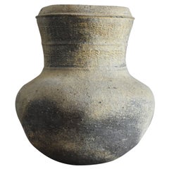 Antique Very Old Korean Excavated Earthenware / Beautiful Baked Vase / Wabi Sabi Art