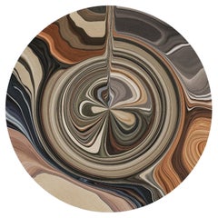 Tapis rond Moooi Small Liquid Layers Pebble en polyamide à poils bas de Claire Vos