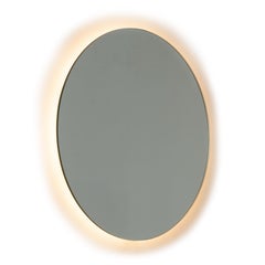 Orbis Back Illuminated Round Contemporary Frameless Mirror, Customisable, Large