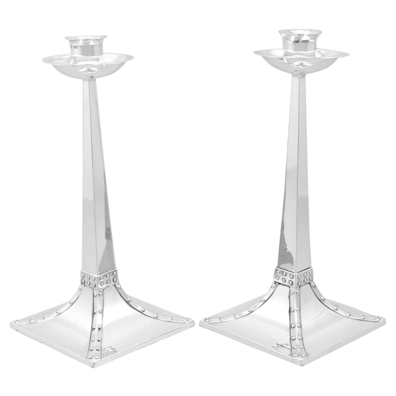Antique Sterling Silver  Candle Holders For Sale