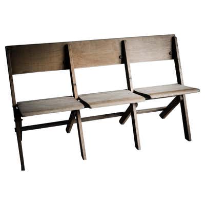 Triple Silver Trim Mirrored X-Band Bench For Sale at 1stDibs | benches band