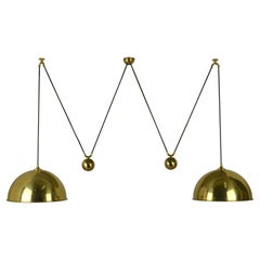 Double 'Posa' Counterbalance Brass Pendant by Florian Schulz