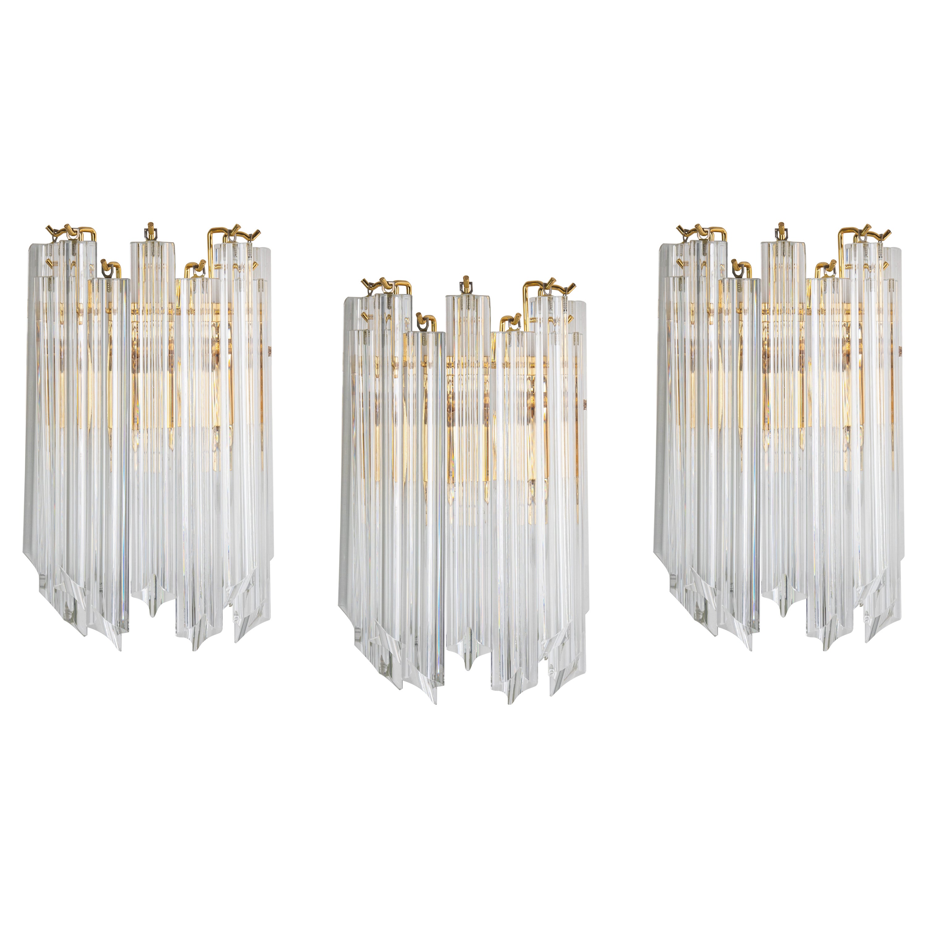 1 des 2 Lights en cristal de style Venini, Italie, années 1980