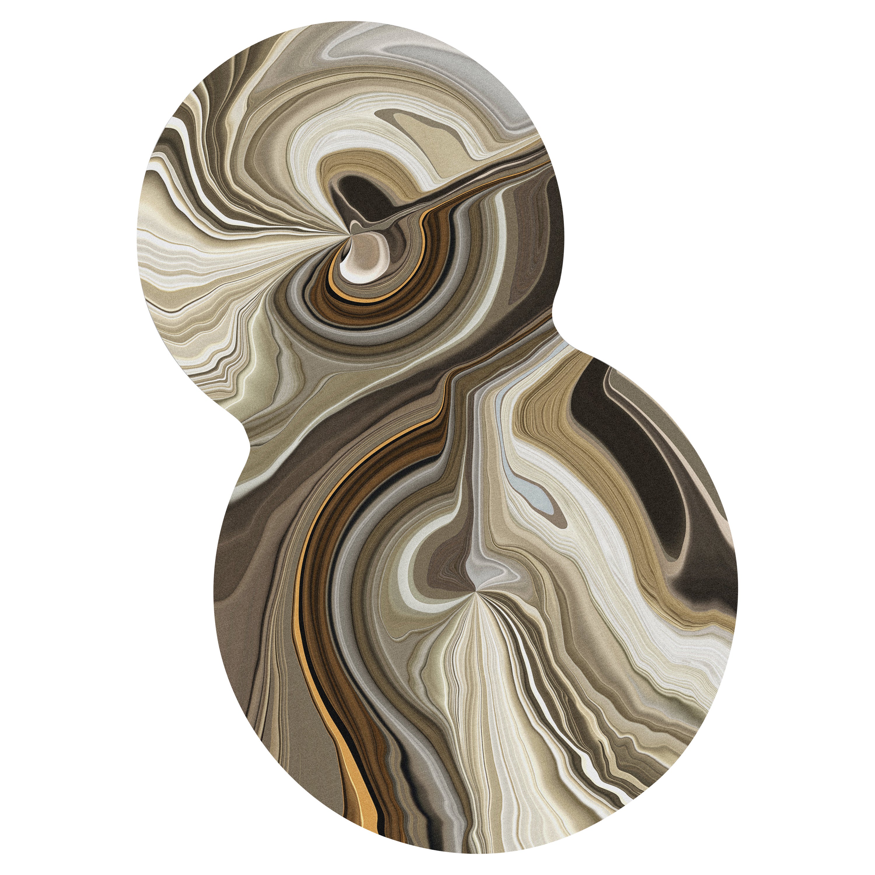 Grand tapis organique Moooi en marbre à couches liquides et polyamide à poils bas de Claire Vos en vente