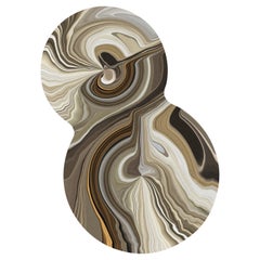 Grand tapis organique Moooi en marbre à couches liquides et polyamide à poils bas de Claire Vos