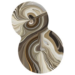 Kleiner organischer Moooi-Teppich aus Marmor in weichem Garnpolyamide mit fließenden Schichten von Claire Vos