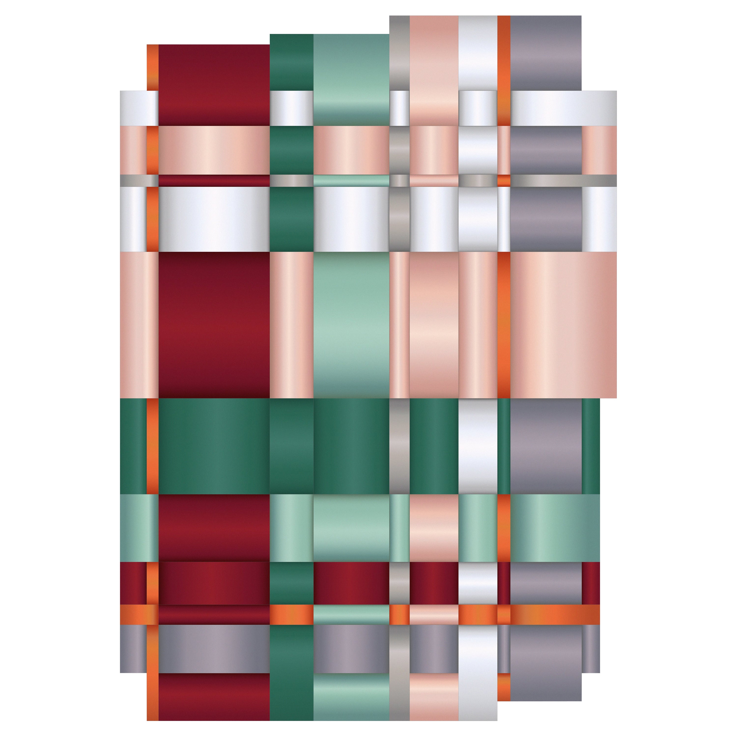 Moooi Lint Red Rectangle Rug in Low Pile Polyamide by Visser & Meijwaard