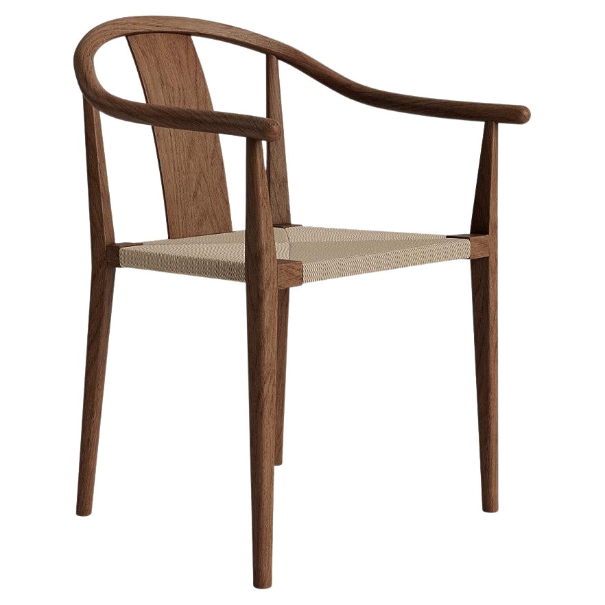 „Shanghai“-Stuhl von Norr11, helle geräucherte Eiche, natürliche Papierkordel