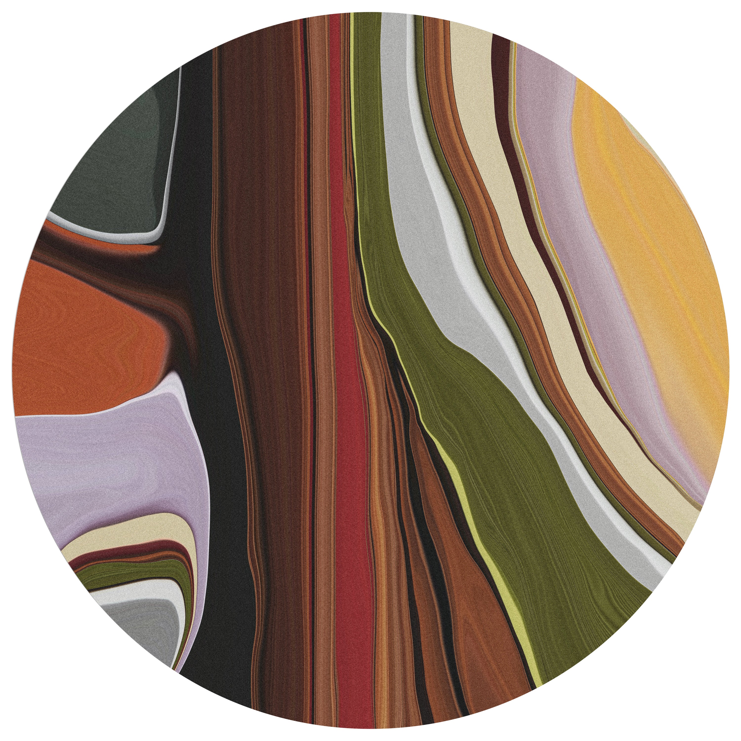 Tappeto rotondo Moooi Small Liquid Layers Tulip in poliammide a pelo basso di Claire Vos