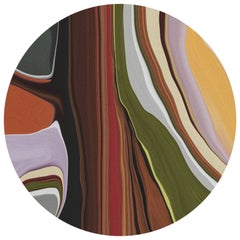 Petit tapis rond Moooi Tulip à couches liquides en polyamide à poils bas de Claire Vos