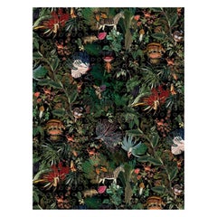 Moooi - Grand tapis rectangulaire en polyamide à poils bas « Animals Raven » avec motif d'animaux disparus