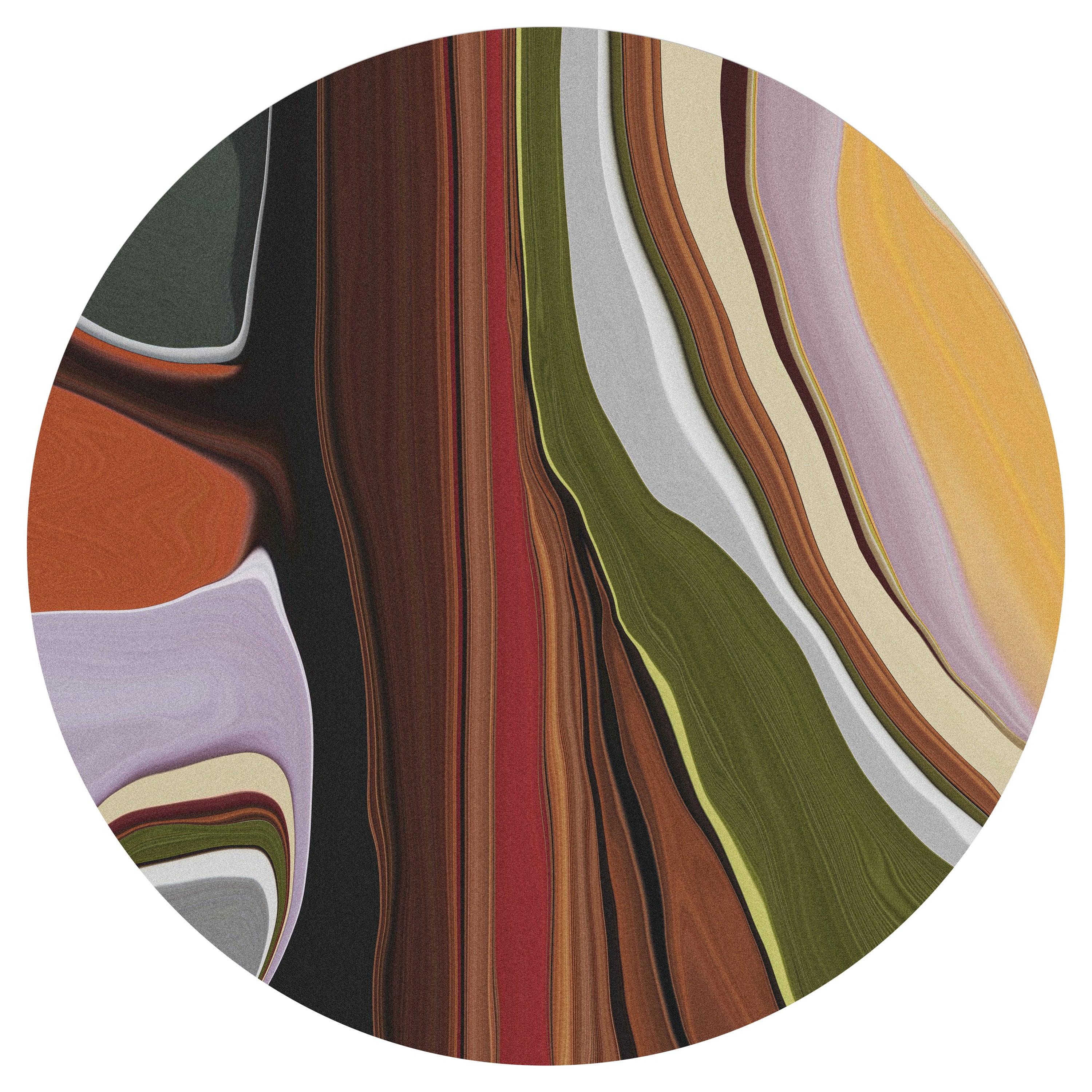 Großer, flüssiger, runder Tulip-Teppich aus Wolle von Claire Vos, Moooi