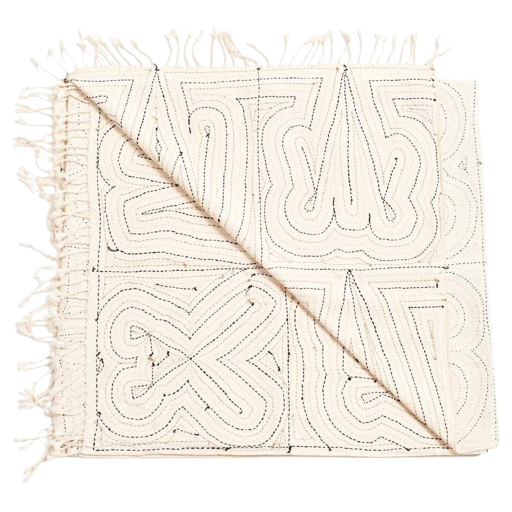 Katha Handloom Queen Bettspread aus Baumwolle, vollständig handbestickt von Kunsthandwerkern