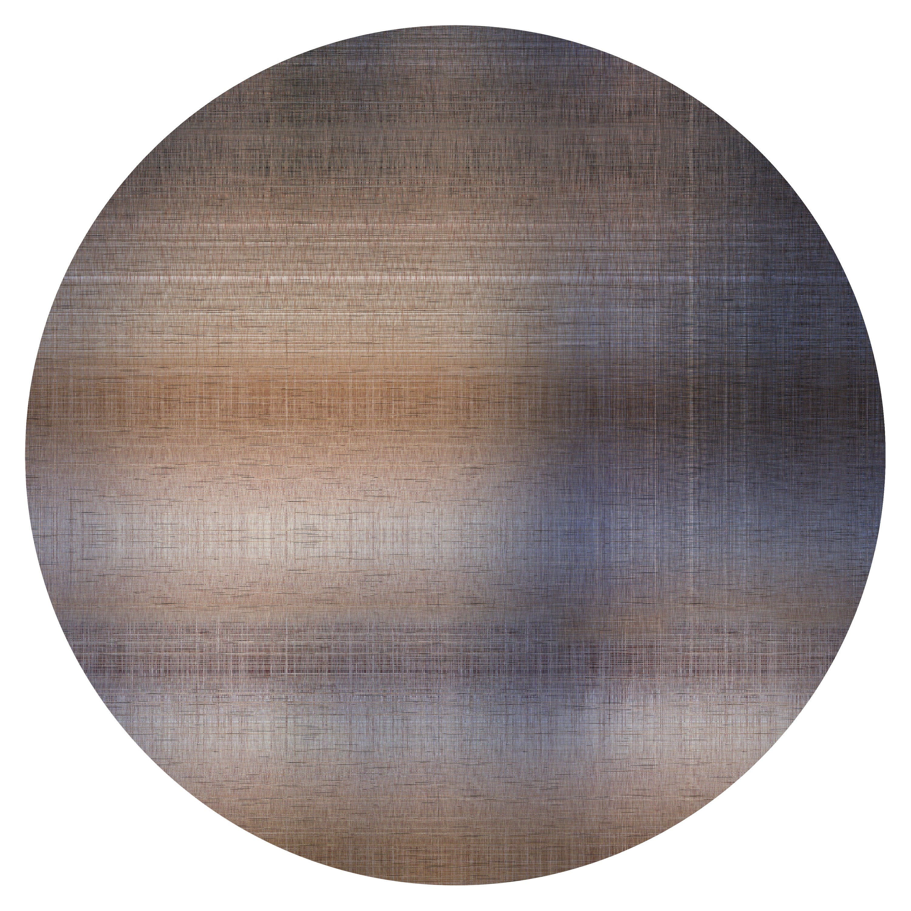 Moooi Large Quiet Canvas Denim Round Rug in Low Pile Polyamide