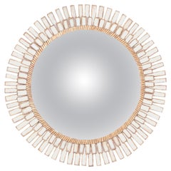 Ivory Mirror with Gilt Wood and Gesso Frame. in the Manner of Line Vautrin