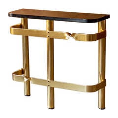 Mid-Century Modern Golden Brass Console by Luciano Frigerio, 1960s