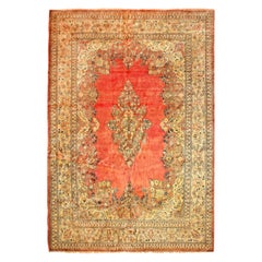 Vintage Persian Sarouk Oriental Rug, in Room Size, with Medallion, circa 1940