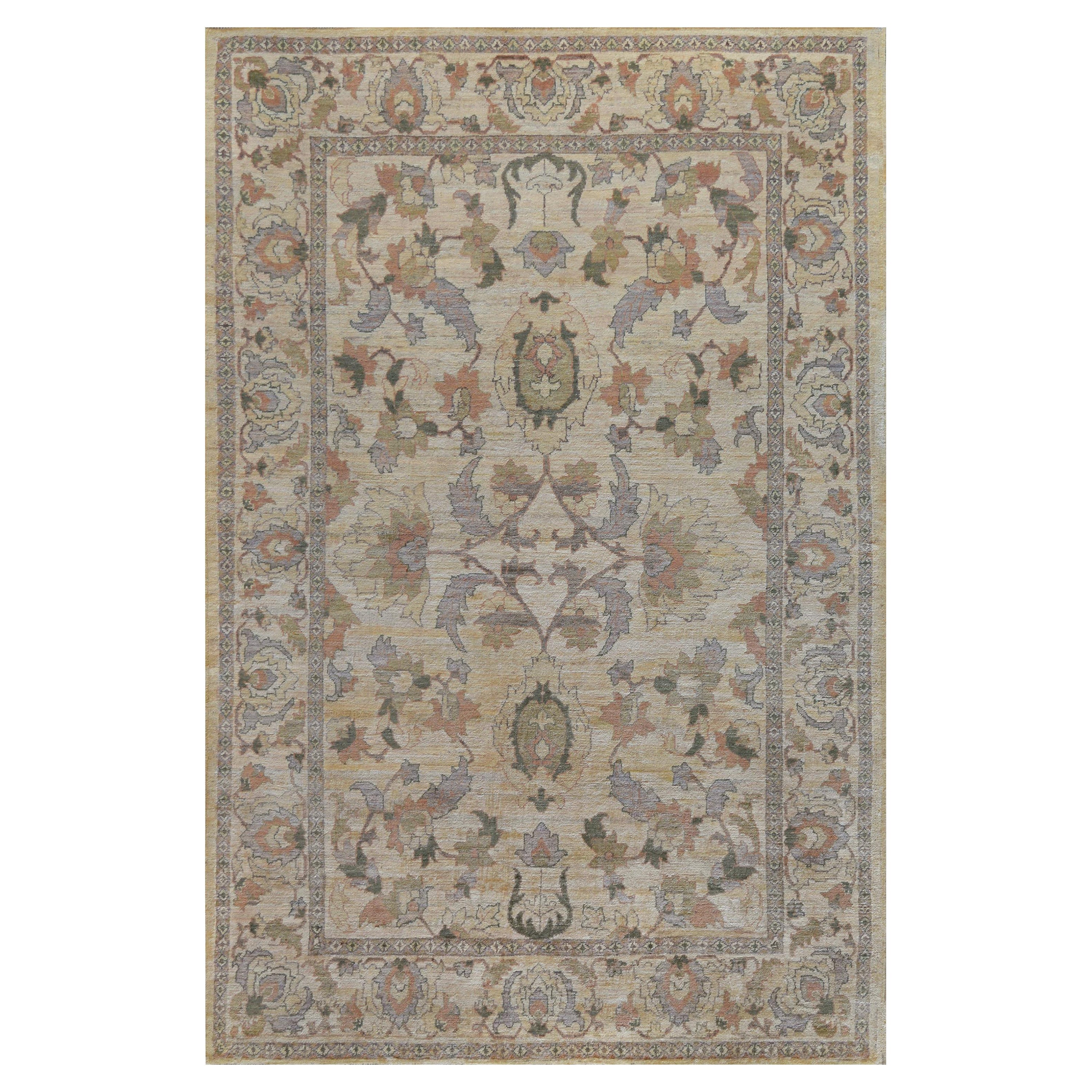 Brand New Handwoven Agra-Inspired Wool Rug