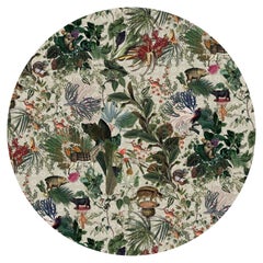 Moooi Large Menagerie of Extinct Animals Ivory Round Rug in Low Pile Polyamide