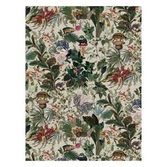 Moooi - Grand tapis rectangulaire en laine ivoire motif animaux disparus avec ourlet aveugle