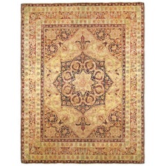Alfombra Persa Antigua Lavar Oriental, en Tamaño de Habitación, con Medallón Central