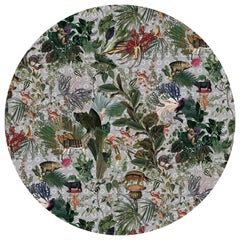 Moooi - Grand tapis rond « Menagerie of Extinct Animals » en polyamide à poils bas, motif nuageux