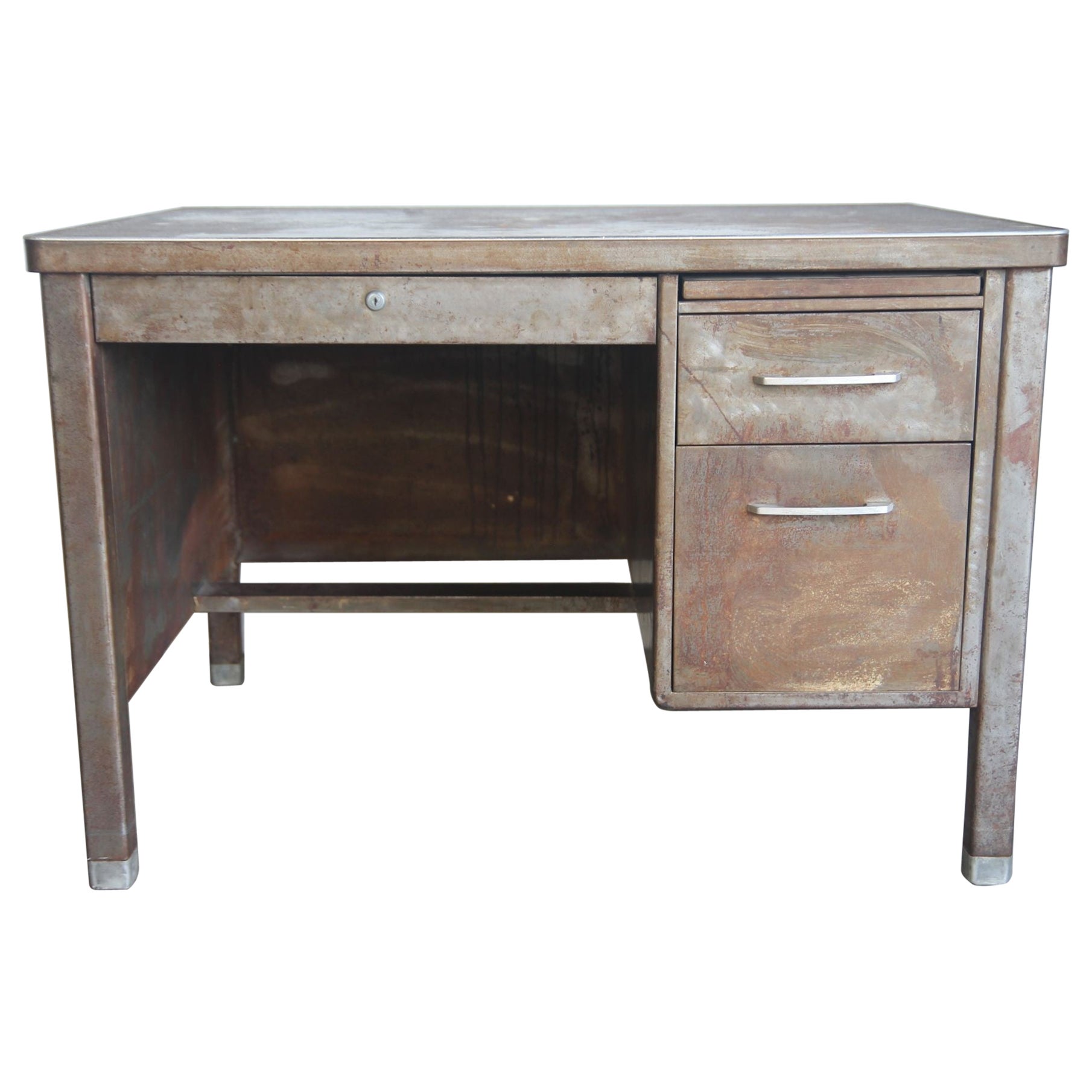 Industrial Desk with Great Distressed Finish