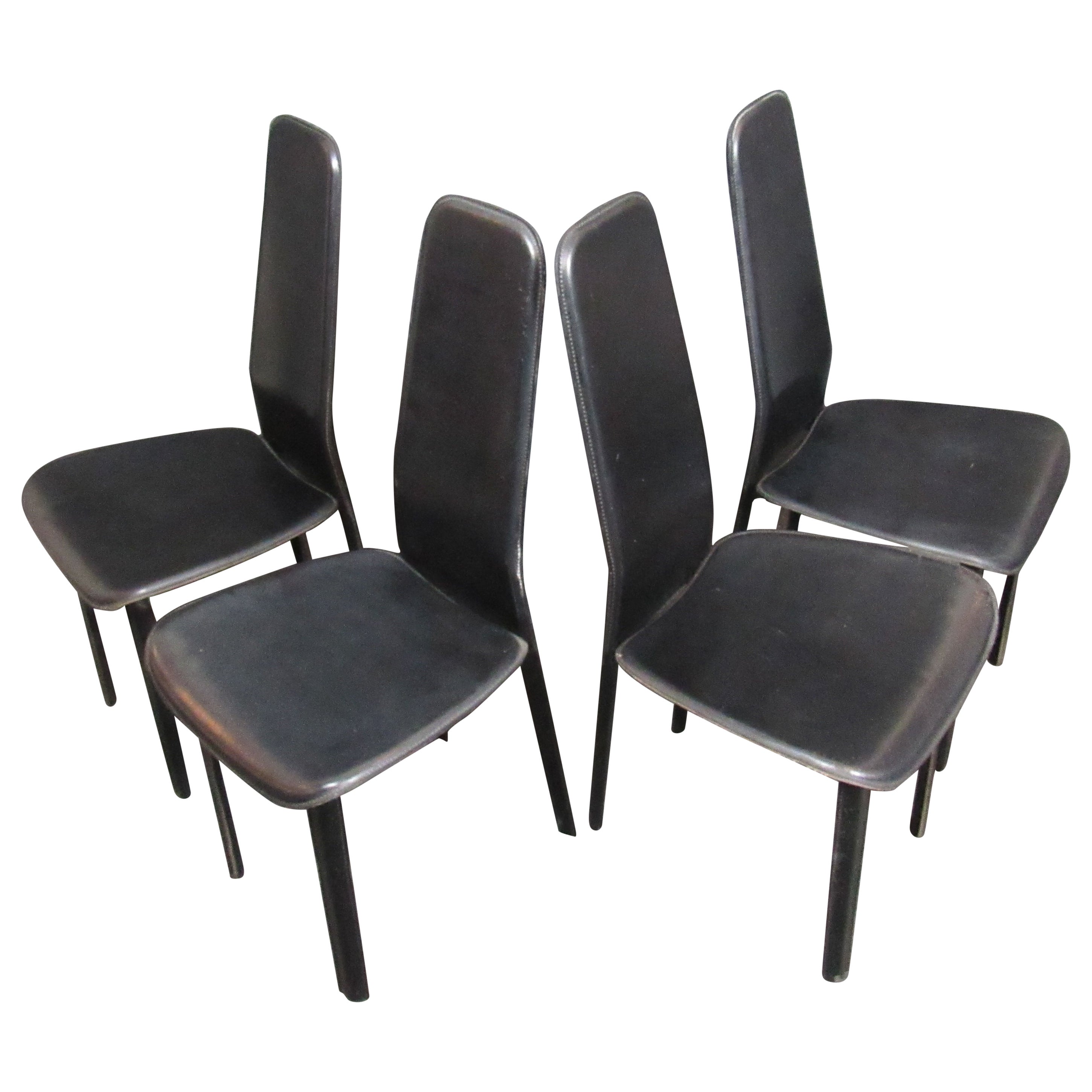 Set of 4 Italian Dining Chairs by Cidue For Sale