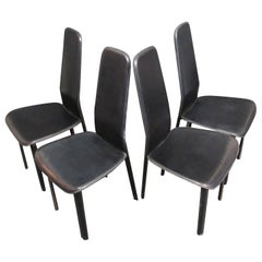 Ensemble de 4 chaises de salle à manger italiennes par Cidue