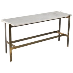 Marble and Metal Console Attributed to Romeo Rega, 1970 circa