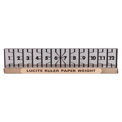 Lucite Ruler Paper Weight Desk Accessory