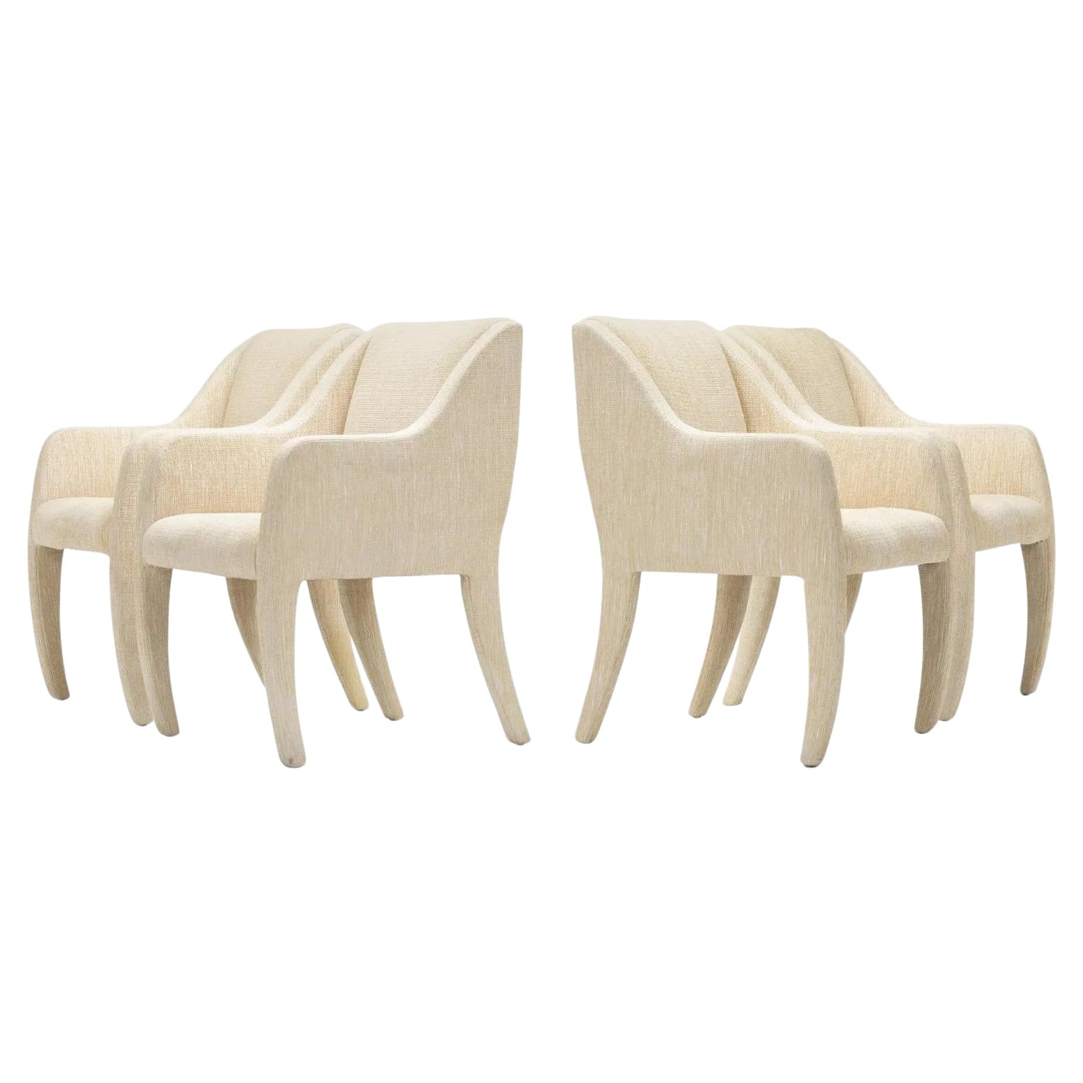 Four Sculptural Dining Chairs by Directional For Sale