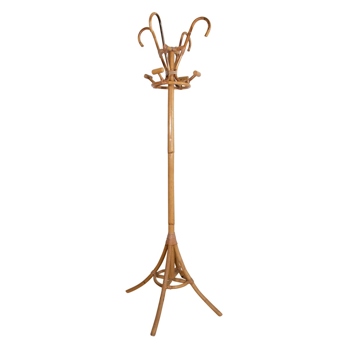 1970s, Spanish, Bamboo Floor Coat Hanger For Sale