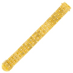 Danish Modern “Tank Track” 14k Gold Bracelet by Willy Junget