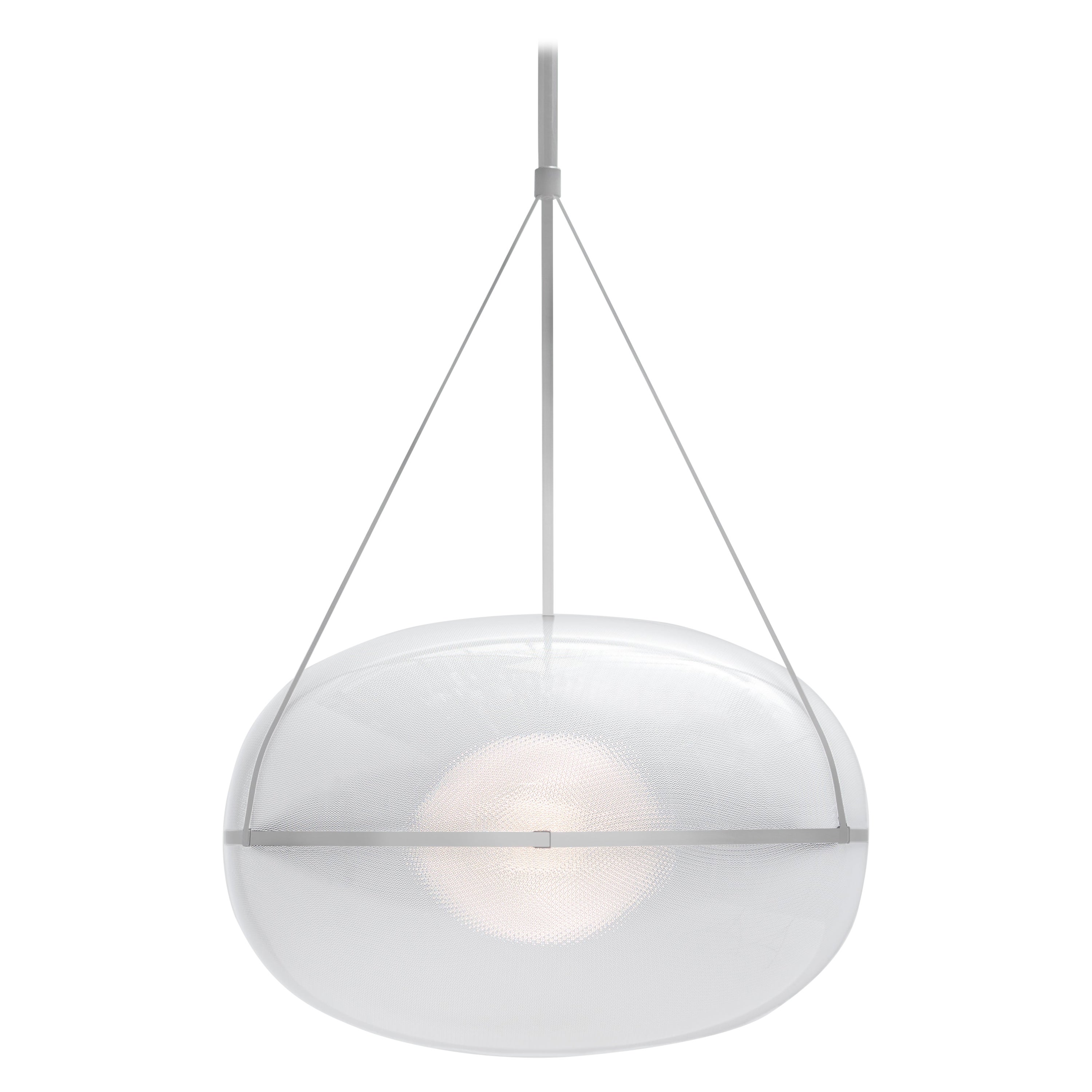 Contemporary Silver Pendant Lamp 'Iris', A/A For Sale