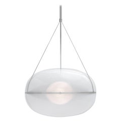 Contemporary Silver Pendant Lamp 'Iris', Large