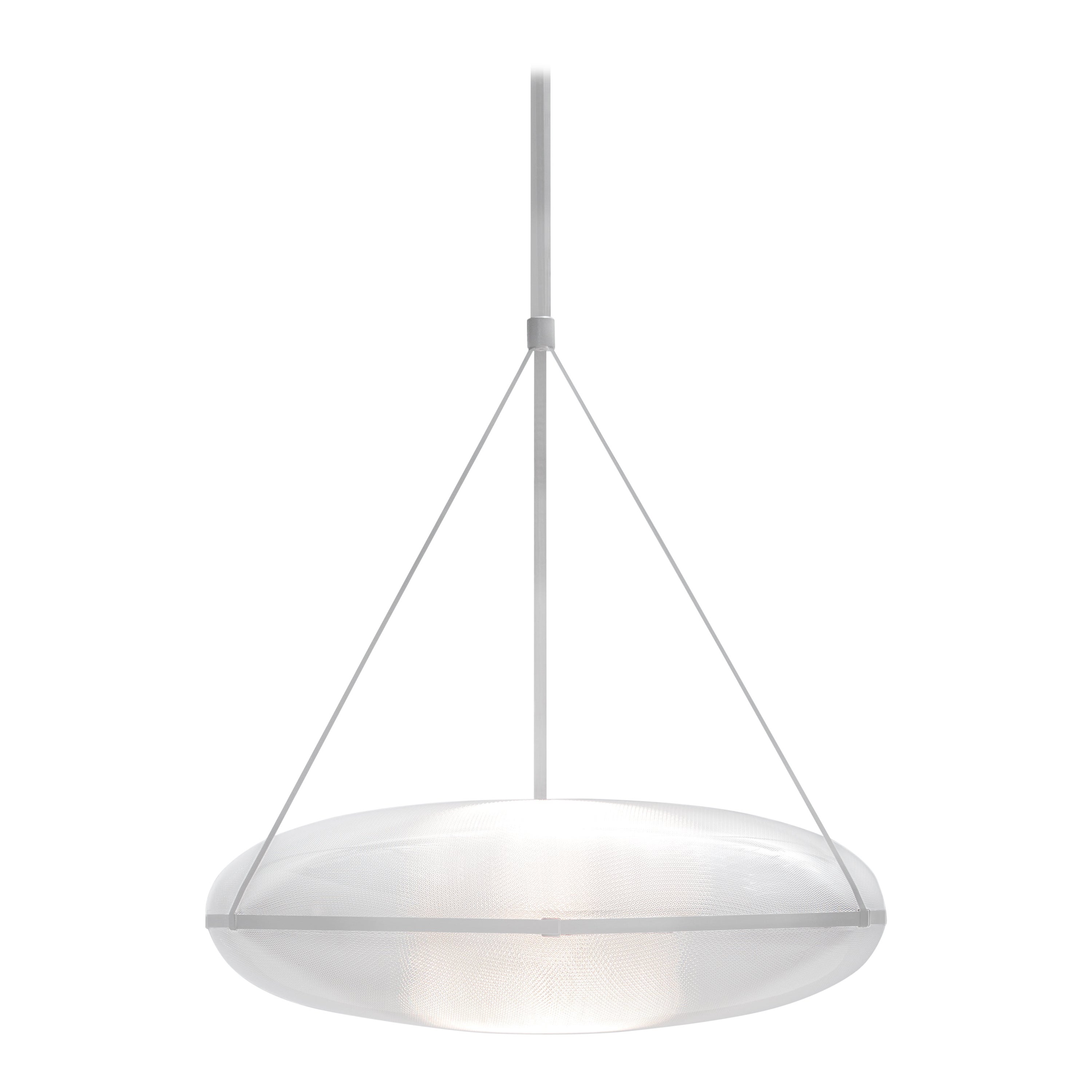 Lampe à suspension contemporaine en argent "Iris", B en vente