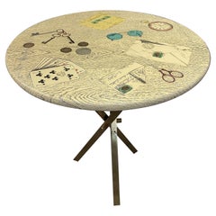 Table d'appoint mi-siècle moderne signée Piero Fornasetti Milano