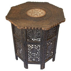 19th Century Intricately Carved Anglo-Indian Side Table