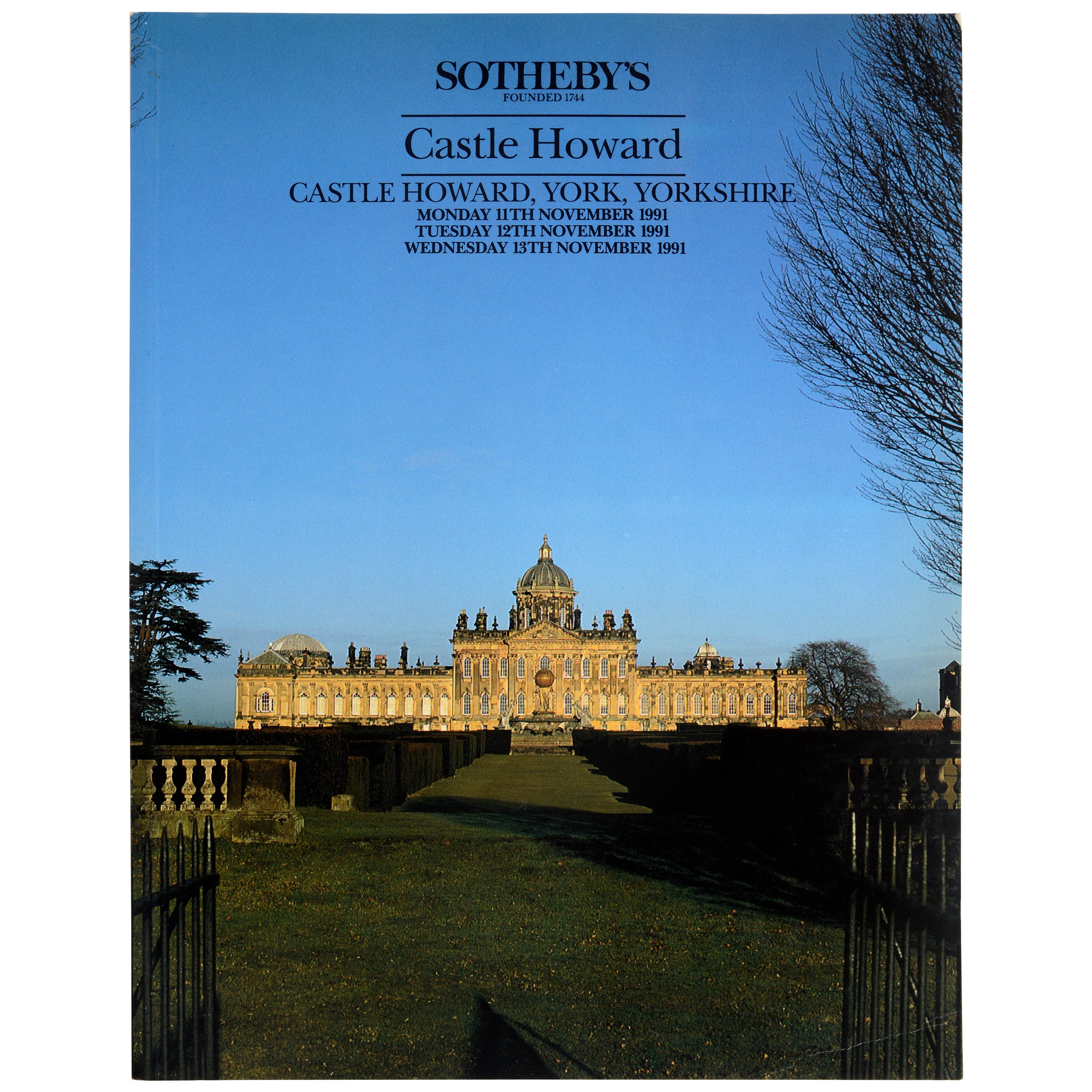 Sotheby's, Castle Howard, York Yorkshire, November 1991, 1st Ed