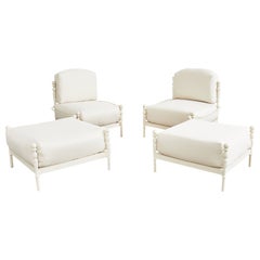 Michael Taylor paire de chaises de jardin Montecito avec repose-pieds