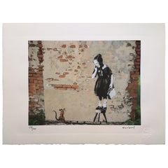Banksy " Rat and Girl " Detail